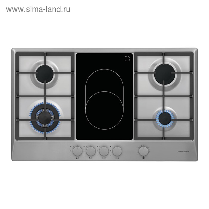 Варочная поверхность Zigmund & Shtain GN 278.91 S, 5 конфорок, комбинированная, серебристый - Фото 1