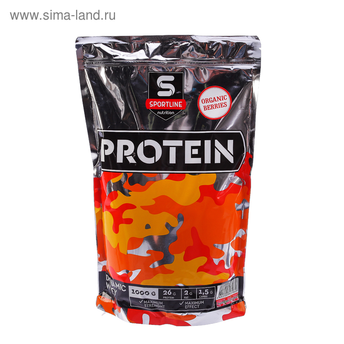 Протеин SportLine Dynamic Whey Protein, малиновый пломбир, 1000 г - Фото 1