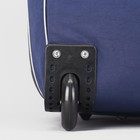 Сумка дорожная на колёсах, с расширением, отдел на молнии, наружный карман, цвет синий - Фото 4