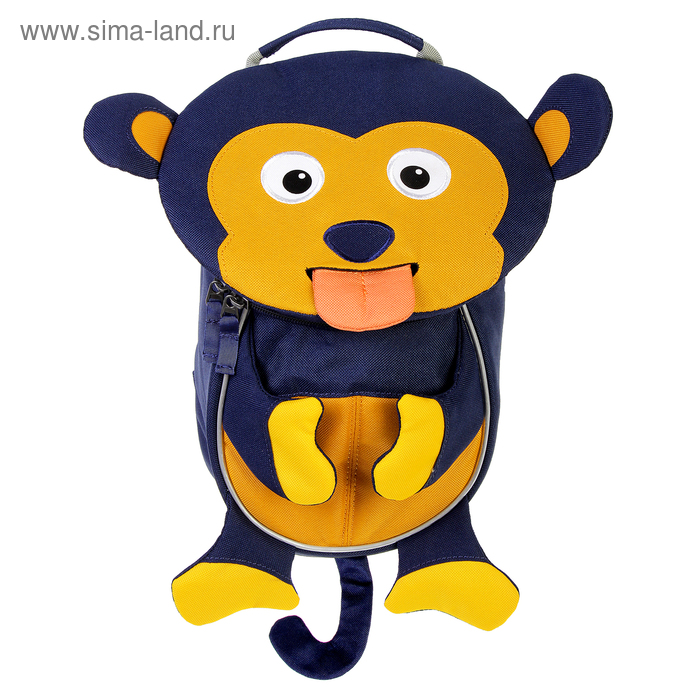 Рюкзачок детский, эргономичная спинка, Affenzahn Small Friends, 25 х 17 х 11 см, Marty Monkey, синий/оранжевый - Фото 1