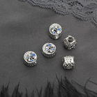 Талисман "Месяц со звездами", цвет бело-синий в серебре - Фото 1