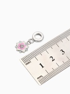 Шарм подвеска «Цветок с эмалью», бело-розовая в серебре 2624976