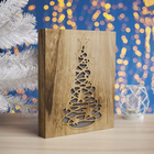 Фигура дерев. "Елочка со звездами" 25х5х30 см, 10 LED, ААx2 (не в компл.), Т/БЕЛЫЙ - Фото 2