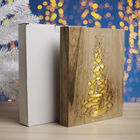 Фигура дерев. "Елочка со звездами" 25х5х30 см, 10 LED, ААx2 (не в компл.), Т/БЕЛЫЙ - Фото 3