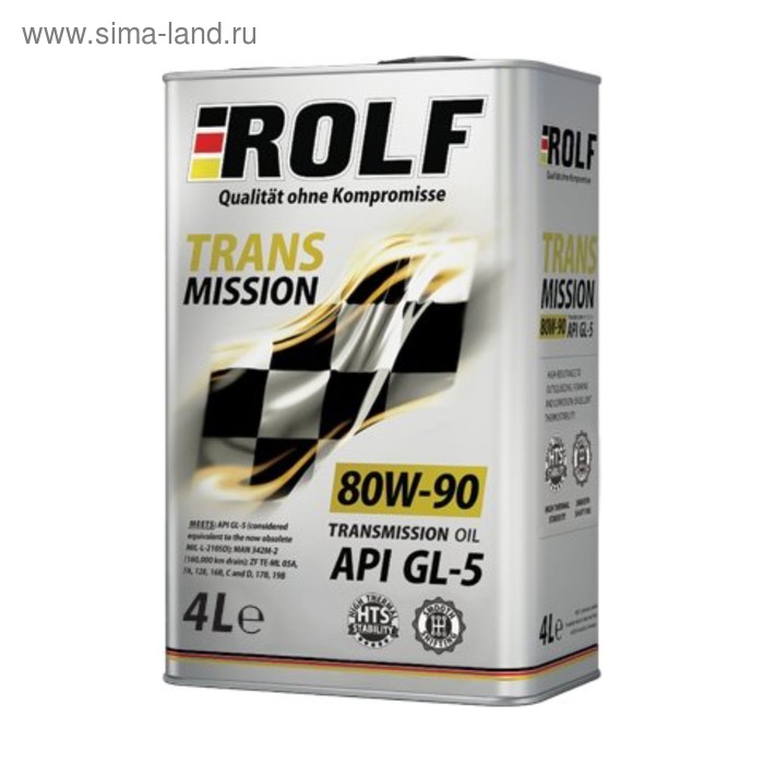 Трансмиссионное масло Rolf 80W-90 API GL-5 минеральное, 4 л - Фото 1