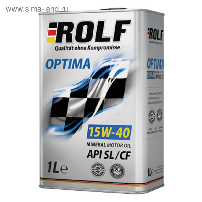 Моторное масло Rolf Optima 15W-40API SL/CF, 1 л - Фото 1