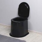 Туалет дачный, h = 35 см, без дна, с отверстиями для крепления к полу, чёрный - фото 3259347