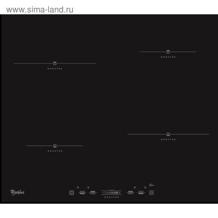 Варочная поверхность Whirlpool ACM 836 BA, электрическая, 4 конфорки, сенсор, чёрная - Фото 1