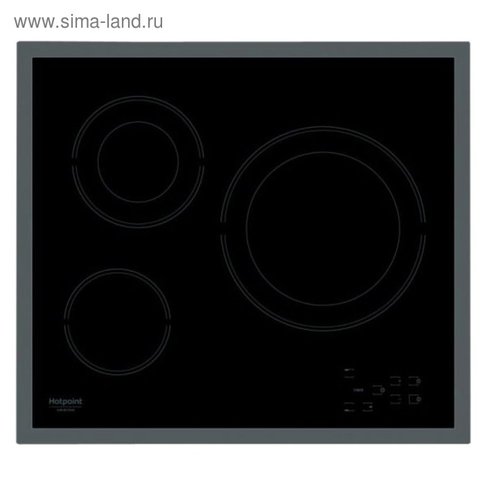 Варочная поверхность Hotpoint-Ariston HR 603 X, электрическая, 3 конфорки, сенсор, чёрная - Фото 1