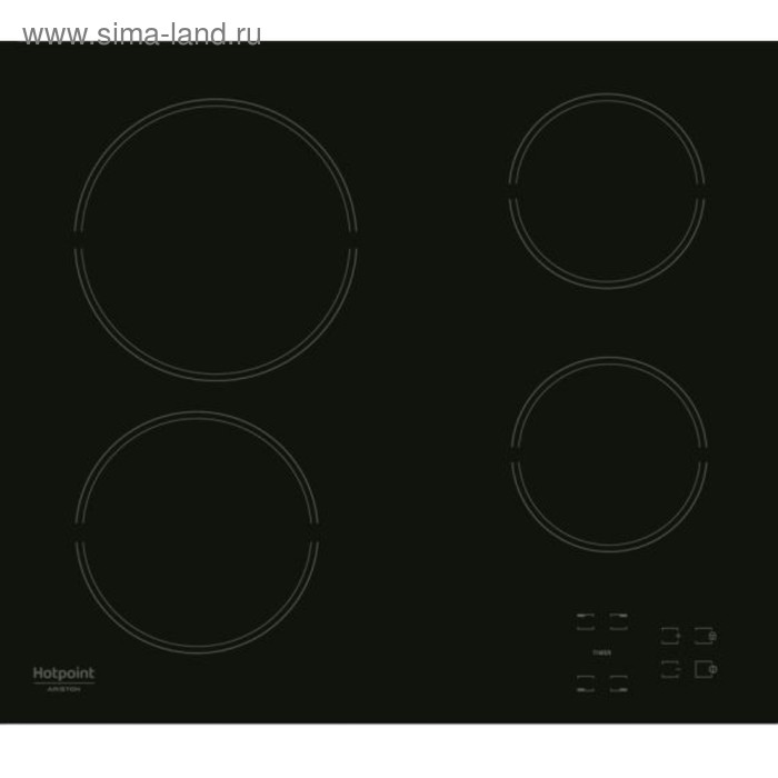 Варочная поверхность Hotpoint-Ariston HR 631 C, электрическая, 4 конфорки, сенсор, чёрная - Фото 1