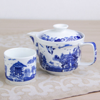 Набор для чайной церемонии "Пейзаж", 7 предметов: чайник 300 мл, 6 чашек 100 мл d=6 см - Фото 2