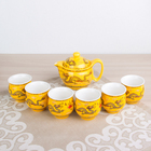 Набор для чайной церемонии "Дракон", 7 предметов: чайник 350 мл, чашки 80 мл d=6 см, цвет желтый - Фото 1