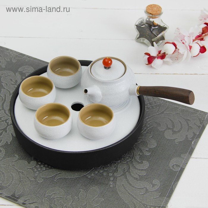 Набор для чайной церемонии "День", 6 предметов: чайник, 4 чашки d=6 см, подставка - Фото 1