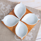 Соусники на деревянной подставке «Эстет. Лист», 50 мл, набор 4 шт., керамика, белые - Фото 2