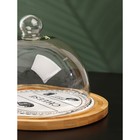 Блюдо для сыра с крышкой клош «Эстет», 31.5×23×18 см, дерево, стекло - Фото 3