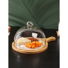 Блюдо для сыра с крышкой клош «Эстет», 31.5×23×18 см, дерево, стекло - Фото 6