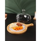 Блюдо для сыра с крышкой клош «Эстет», 31.5×23×18 см, дерево, стекло - Фото 7