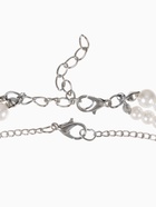 Бусы 2 яруса «Рошель», подвеска капля на цепочке, шар №12, L=42 см, белые в серебре - Фото 3