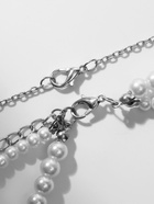 Бусы 3 яруса «Рошель» капля, шар №12, белые в серебре, L=42 см - Фото 15