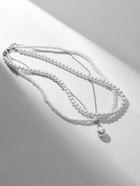 Бусы 3 яруса «Рошель» капля, шар №12, белые в серебре, L=42 см - Фото 16