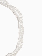 Бусы 3 яруса «Рошель» капля, шар №12, белые в серебре, L=42 см - Фото 3