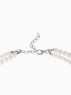 Бусы 3 яруса «Рошель» капля, шар №12, белые в серебре, L=42 см - Фото 6