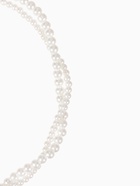 Бусы 3 яруса «Рошель» капля, шар №12, белые в серебре, L=42 см - Фото 2