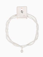 Бусы 2 яруса «Рошель», подвеска капля на цепочке, шар №12, L=42 см, белые в серебре - Фото 9