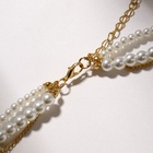 Бусы 3 яруса «Рошель» капля, шар №15, белые в золоте, L=42 см - Фото 3