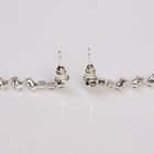 Серьги висячие со стразами Princess дорожка утончённая, белые в серебре,8 см - Фото 3