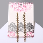 Серьги висячие со стразами Princess дорожка утончённая, цвет белый в золоте, 9 см - фото 30030922