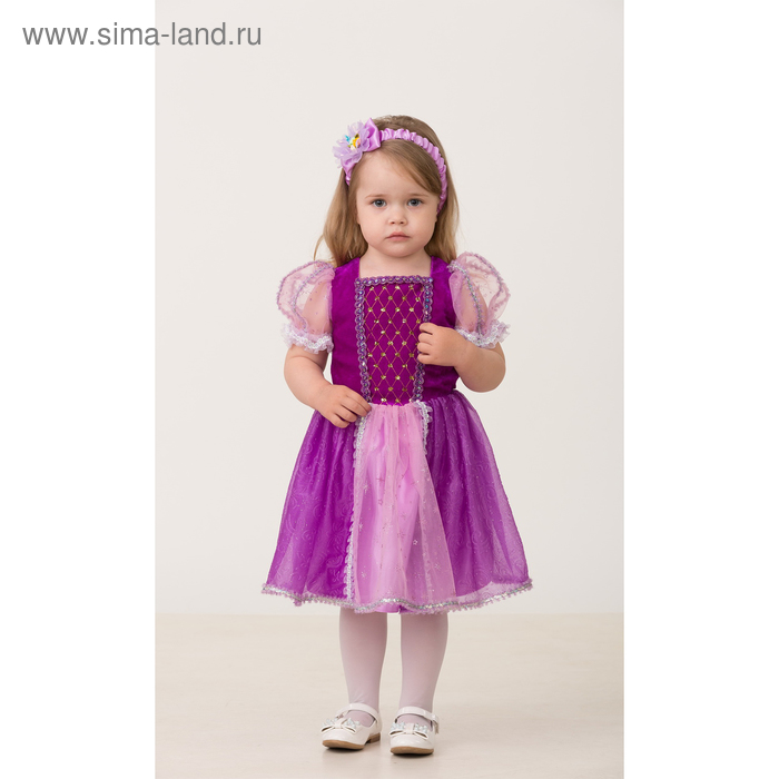 Карнавальный костюм «Принцесса Рапунцель», текстиль, (платье, повязка), размер 24, рост 86 см - Фото 1