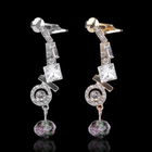 Серьга «Кафф» цветочная бусина, цвет МИКС - Фото 1