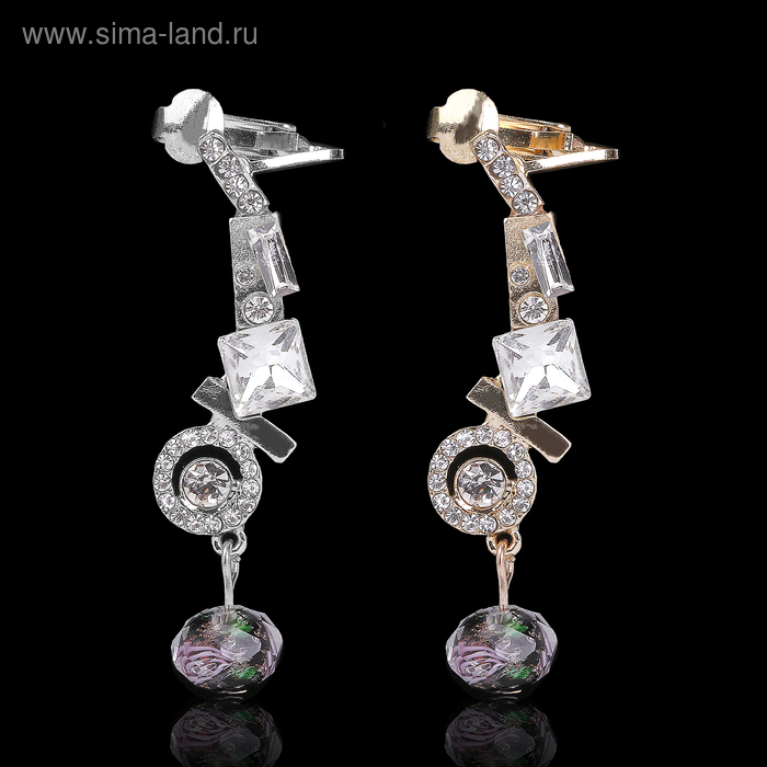 Серьга «Кафф» цветочная бусина, цвет МИКС - Фото 1