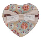 Шкатулка ткань для украшений "Сердце с бантом" 5х10,5х9,7 см - Фото 3