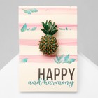 Брошь «Ананас», жёлто-зелёная в золоте - Фото 2