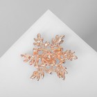 Брошь «Цветок» полярный, красно-белая в розовом золоте - Фото 3