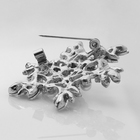 Брошь «Цветок» полярный, бело-синяя в серебре - Фото 2