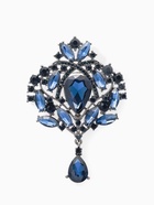 Брошь «Императорская», синяя в сером металле - Фото 1