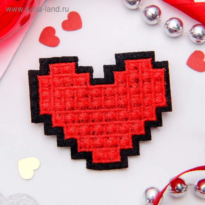 Брошь «Сердце геометричное», цвет красный - Фото 1