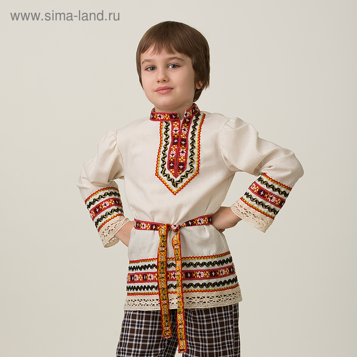 Славянский костюм «Рубашка вышиванка», размер 28, рост 110 см - Фото 1