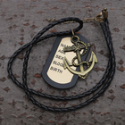 Кулон мужской "Медальон" для гравировки, якорь, цвет медный, 45 см - Фото 2