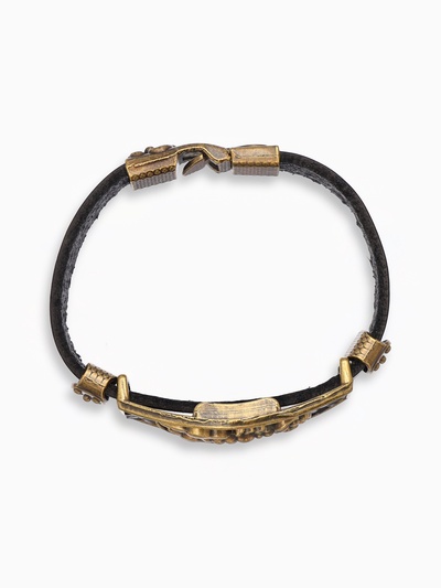 Браслет унисекс «Атлант» скорпион, цвет чёрный с чернёным золотом, 22 см