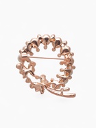 Брошь «Бабочки в жемчужном венке», цвет белый в розовом золоте - Фото 3