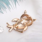 Брошь «Сова на веточке», чёрно-белая в золоте - Фото 3