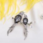 Брошь «Птицы певчие», цвет радужно-серый в серебре - Фото 3