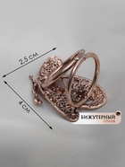 Кольцо для платка «Бабочка», цвет золото в черненом золоте - Фото 3