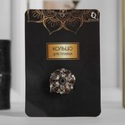 Кольцо для платка «Цветок со стразами», цвет красно-зелёный в чернёном золоте - Фото 3