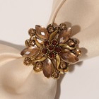 Кольцо для платка "Цветок" с острыми лепестками, цвет золотой в чернёном золоте - Фото 1