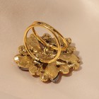 Кольцо для платка "Цветок" с острыми лепестками, цвет золотой в чернёном золоте - Фото 3